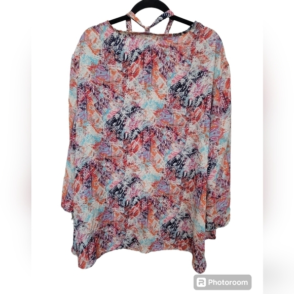 CATO 26/28 Paisley Colorful Long Sleeve Lightweight Tunic Blouse - Picture 2 of 7